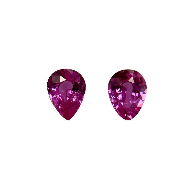 3.10 Carat Pink Sapphire, Diamond & White Gold Earrings In New Condition For Sale In New York, NY