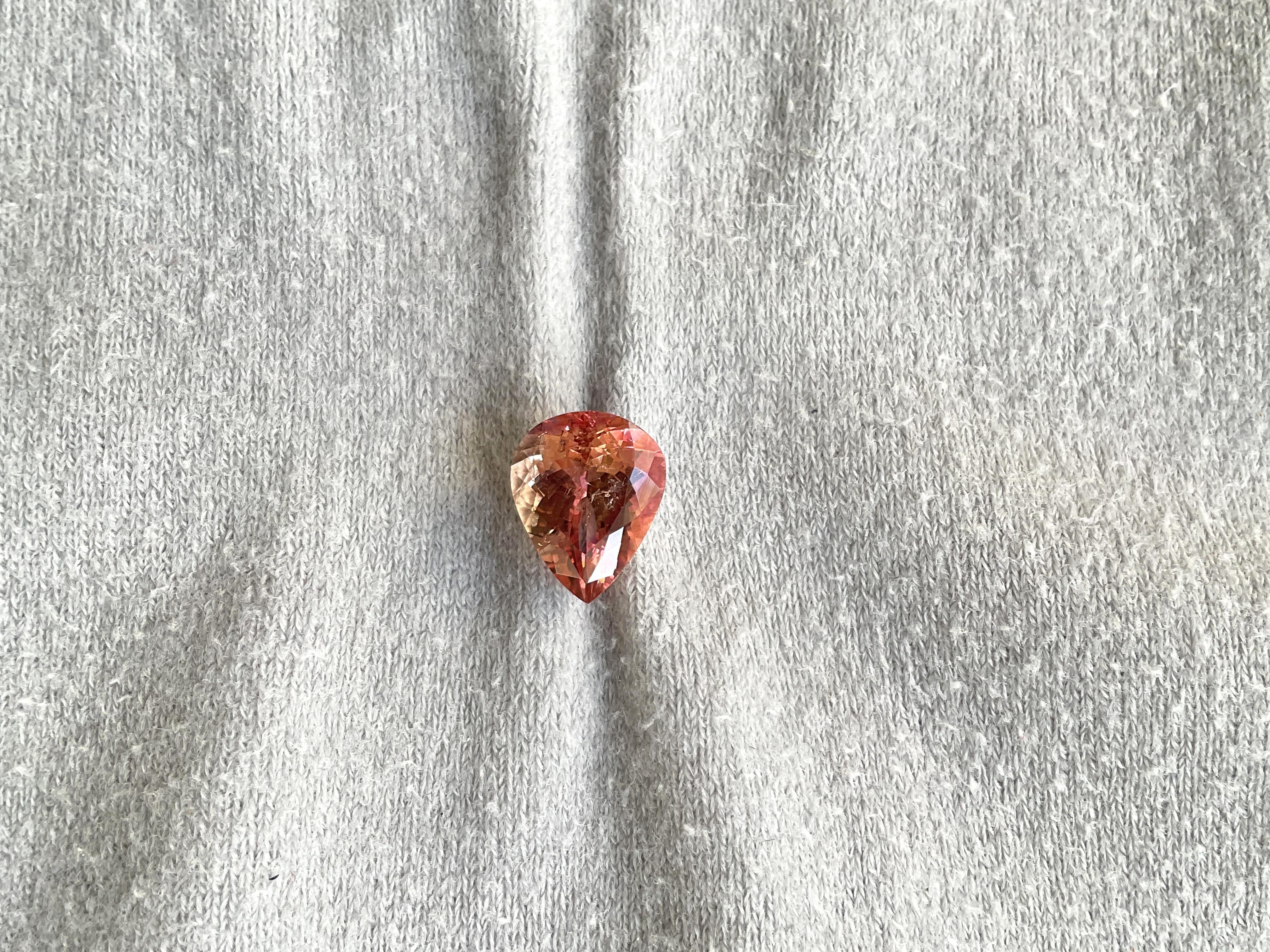 Pear Cut 3.10 carat pinkish pink Tourmaline pear Faceted cutstone for pendant Natural gem For Sale