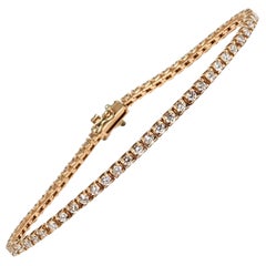 3.10 Carat Rose Pink Gold Diamond Tennis Bracelet
