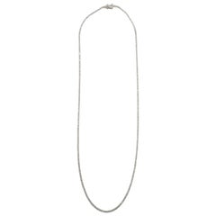 3.10 Carat Round Brilliant Cut Diamond Tennis Necklace 14 Karat White Gold 20''