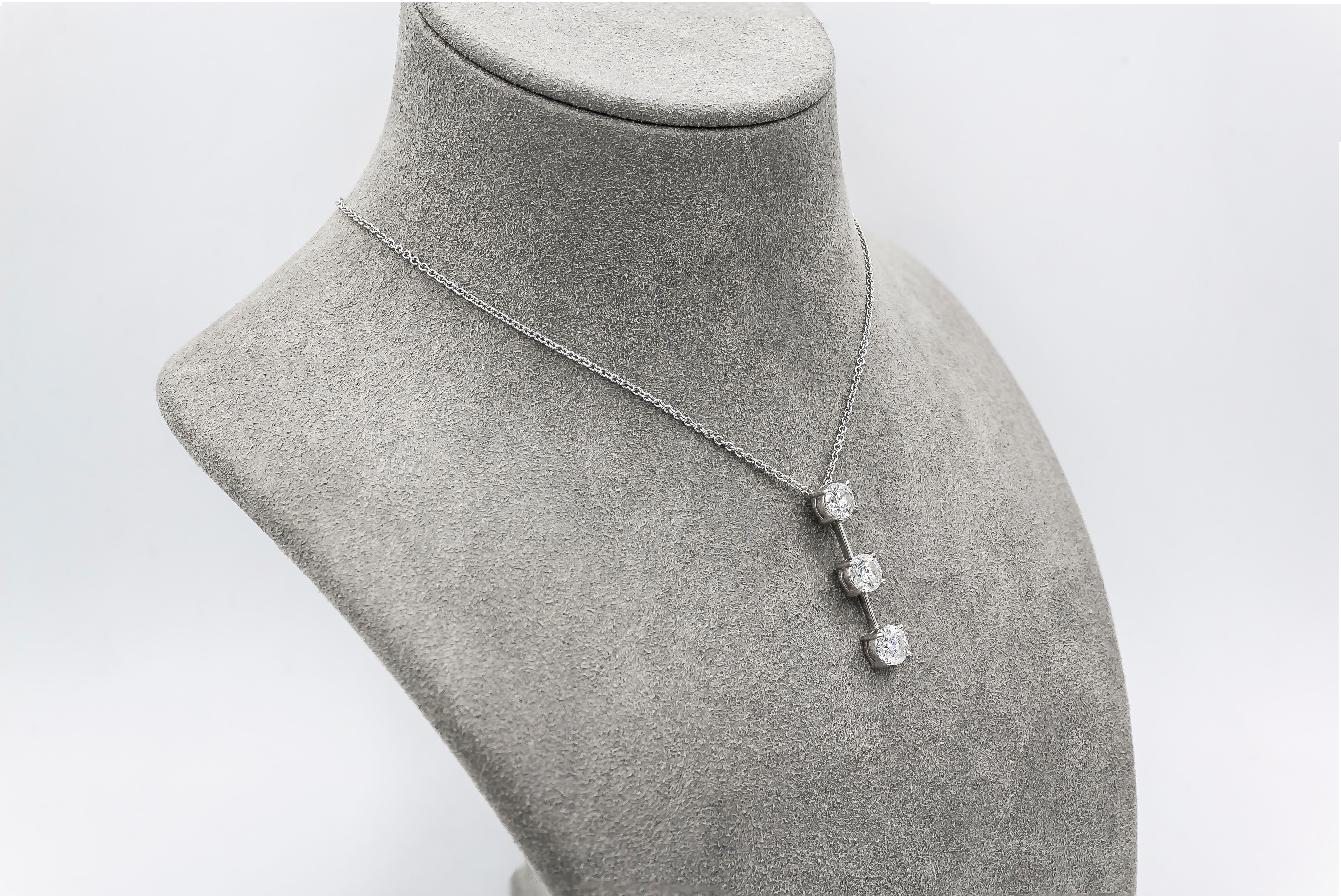 3 stone drop diamond necklace