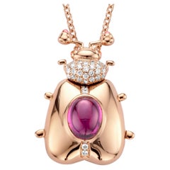 3.10Ct Royal Purple Garnet And Tsavorite 18K Diamond Pendant Necklace