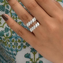 3.10 Carat SI Clarity HI Color Marquise Diamond Wrap Ring 18 Karat White Gold