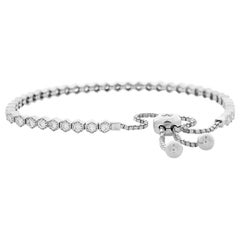 3.10 Carat Total Diamond Adjustable Bracelet in 14 Karat White Gold