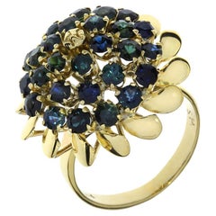 3.10 Carat Total Weight Sapphire 14K Dome Ring