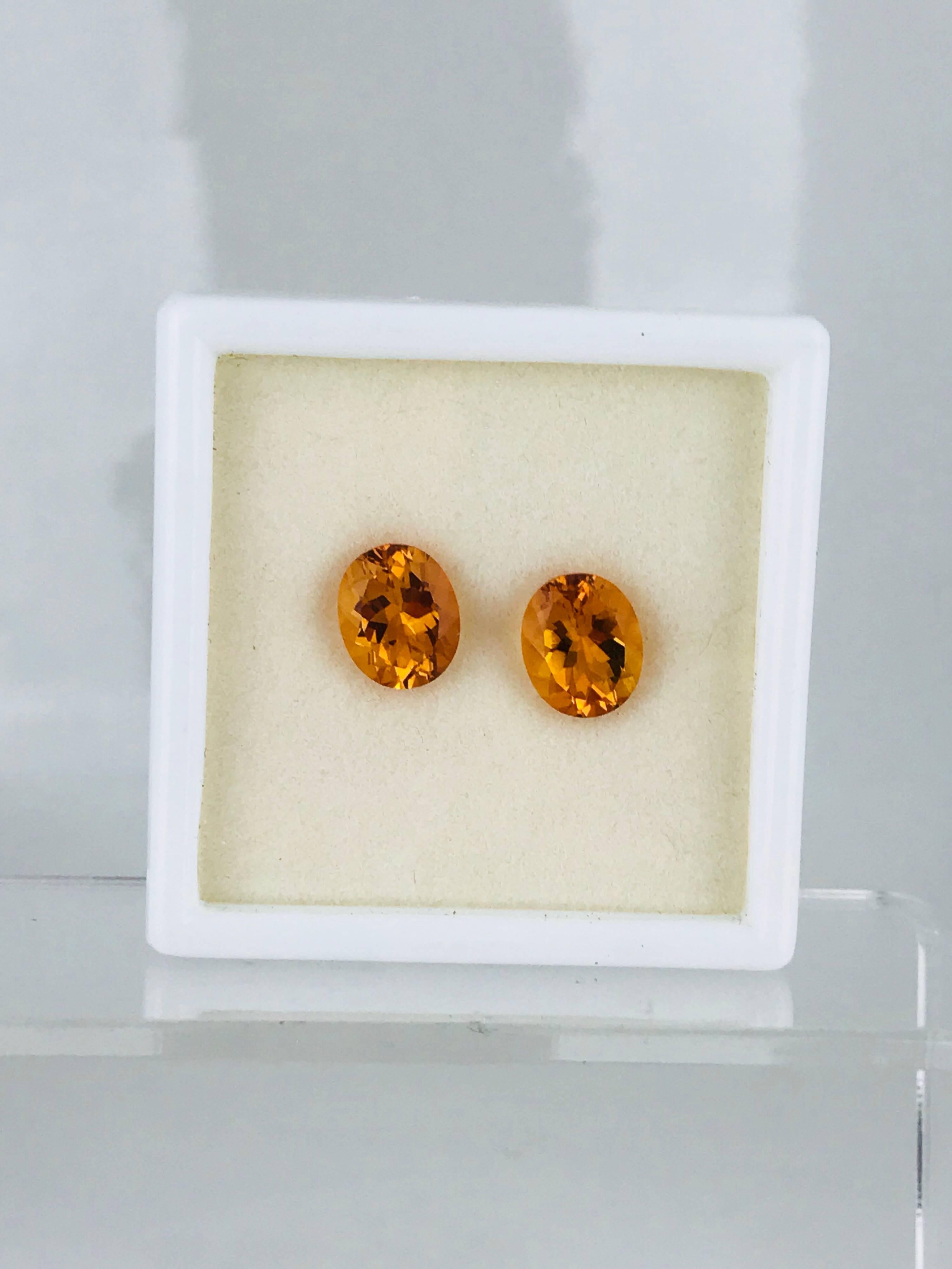Contemporary 3.10 Carat, Citrine Matched, Calibrated, Brilliant Oval Cuts For Sale