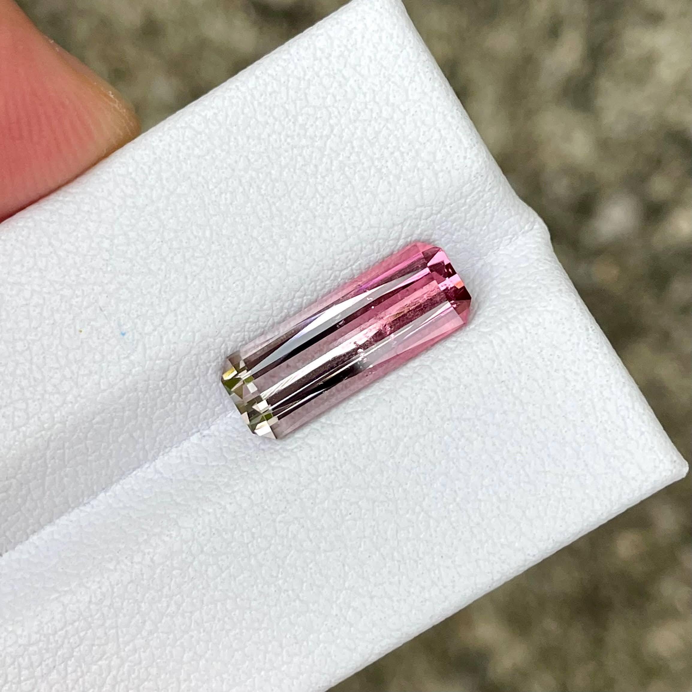 Octagon Cut 3.10 carats Bi Color Tourmaline Stone Scissors Cut Afghan Gemstone For Sale