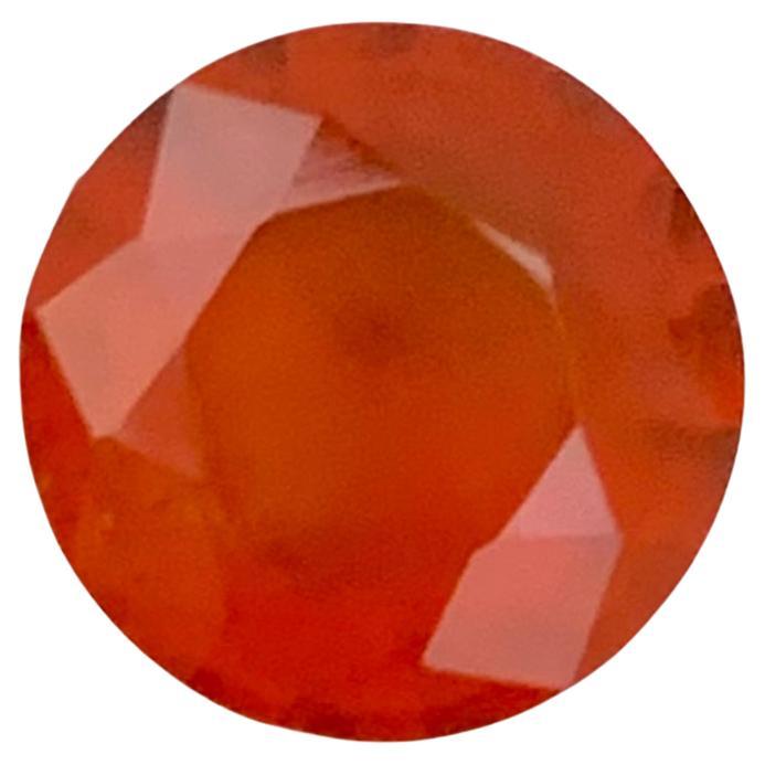 3.10 Carats Faceted Orange Hessonite Garnet Round Shape Ring Gemstone  For Sale