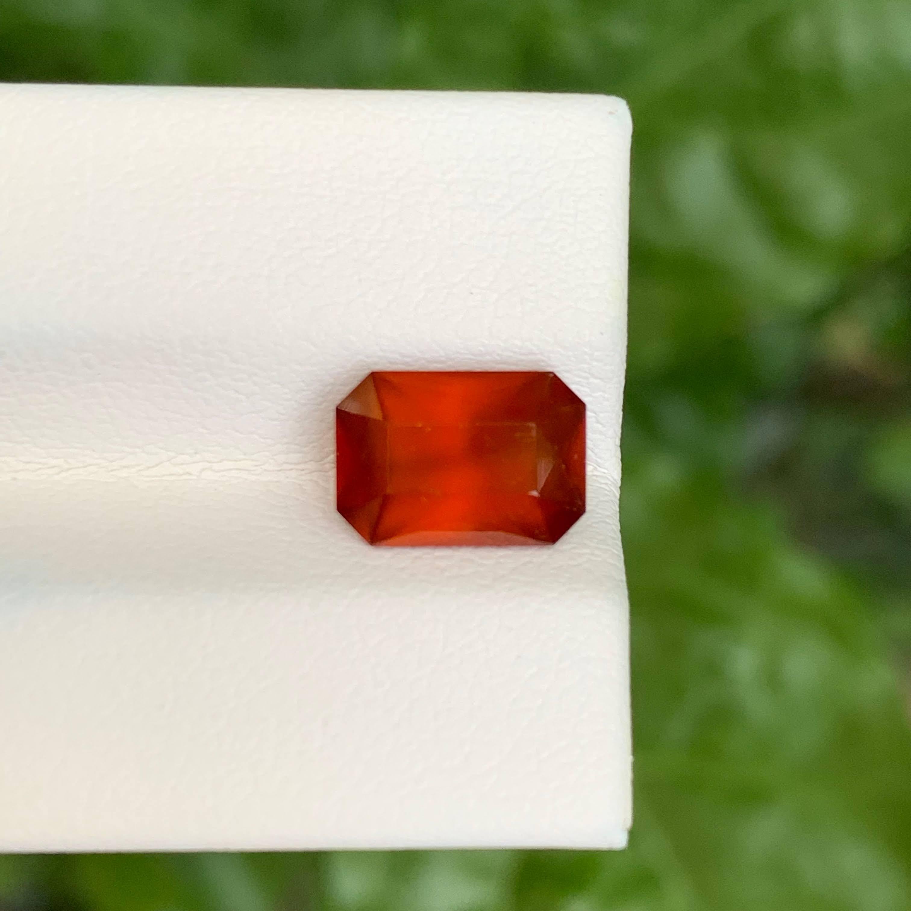3,10 Karat Hessonit Granat Stein Smaragdschliff Natürlicher Madagaskar's Edelstein (Moderne) im Angebot