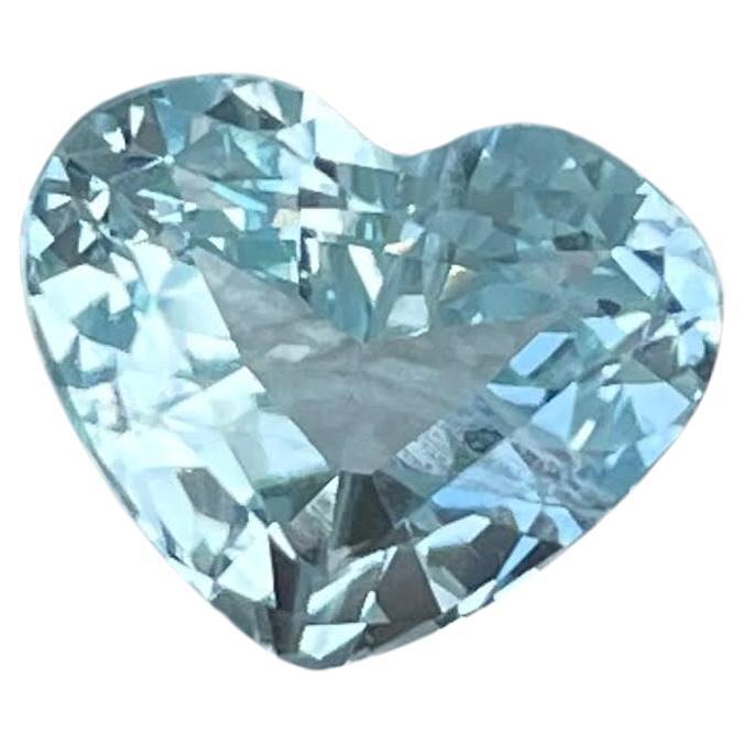 3.10 Carats Loose Blue Aquamarine Stone Heart Cut Natural Pakistani Gemstone