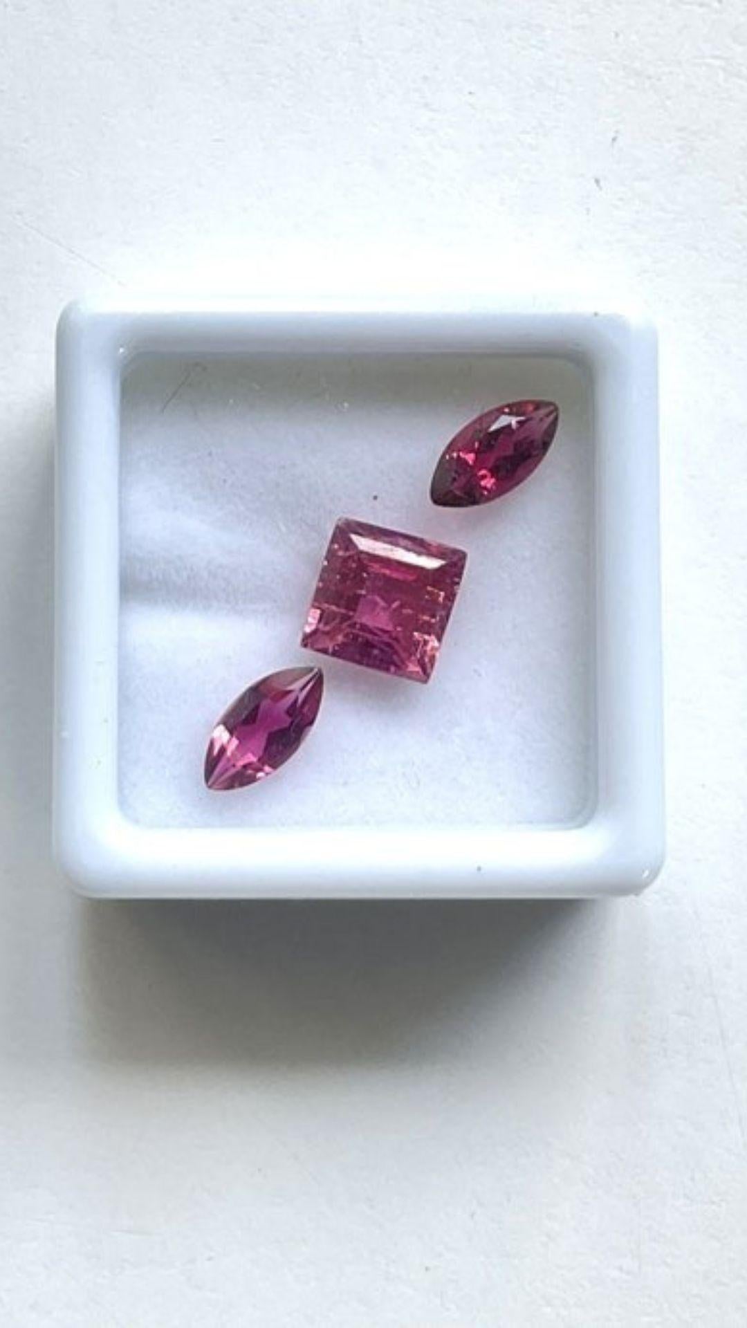 Art Déco Coppia di tormaline da 3,10 carati, tormalina rosa marquise in vendita