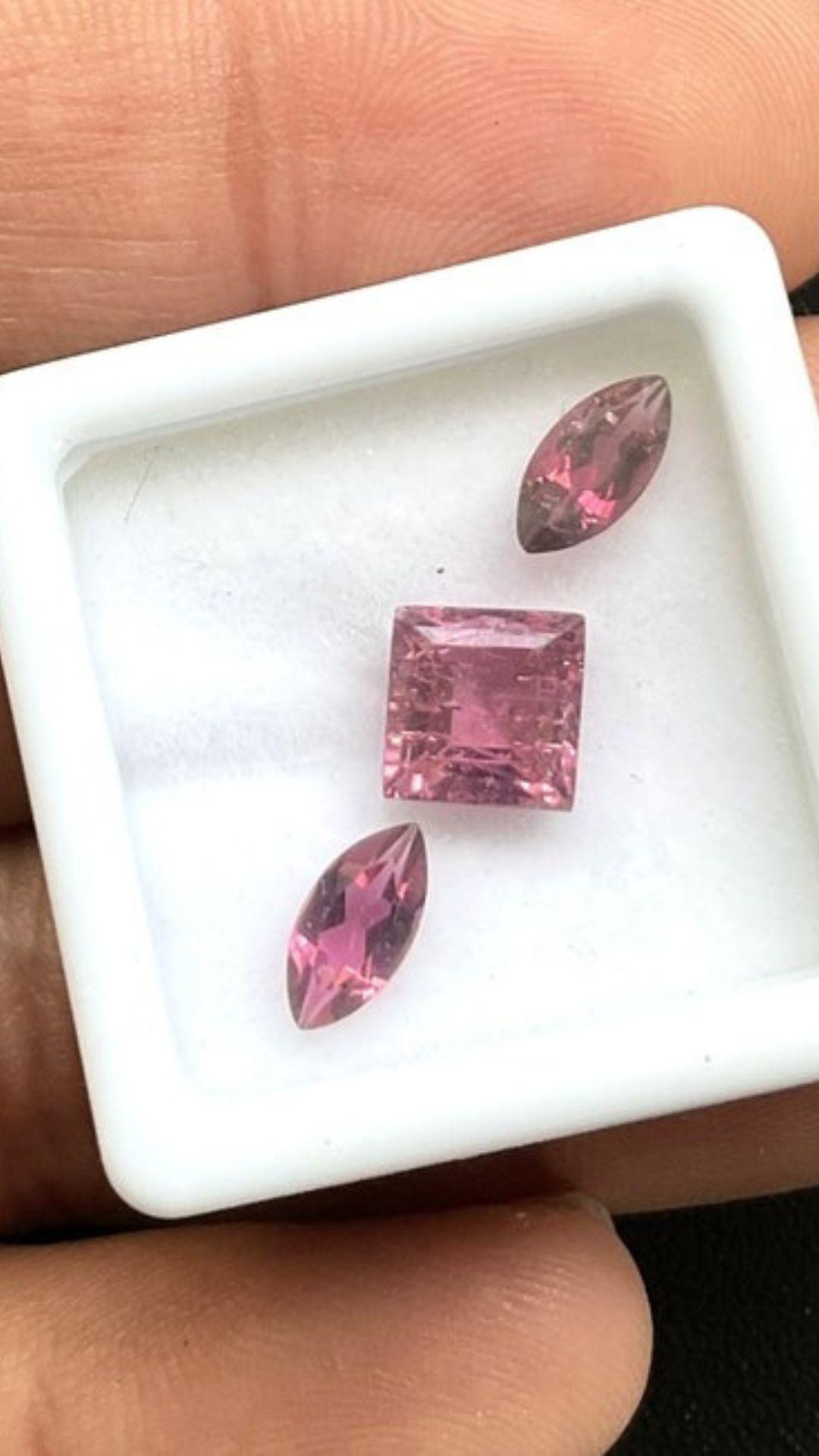 Marquise Cut 3.10 Carats Mismatch Tourmaline Pair, Pink Tourmaline Marquise For Sale