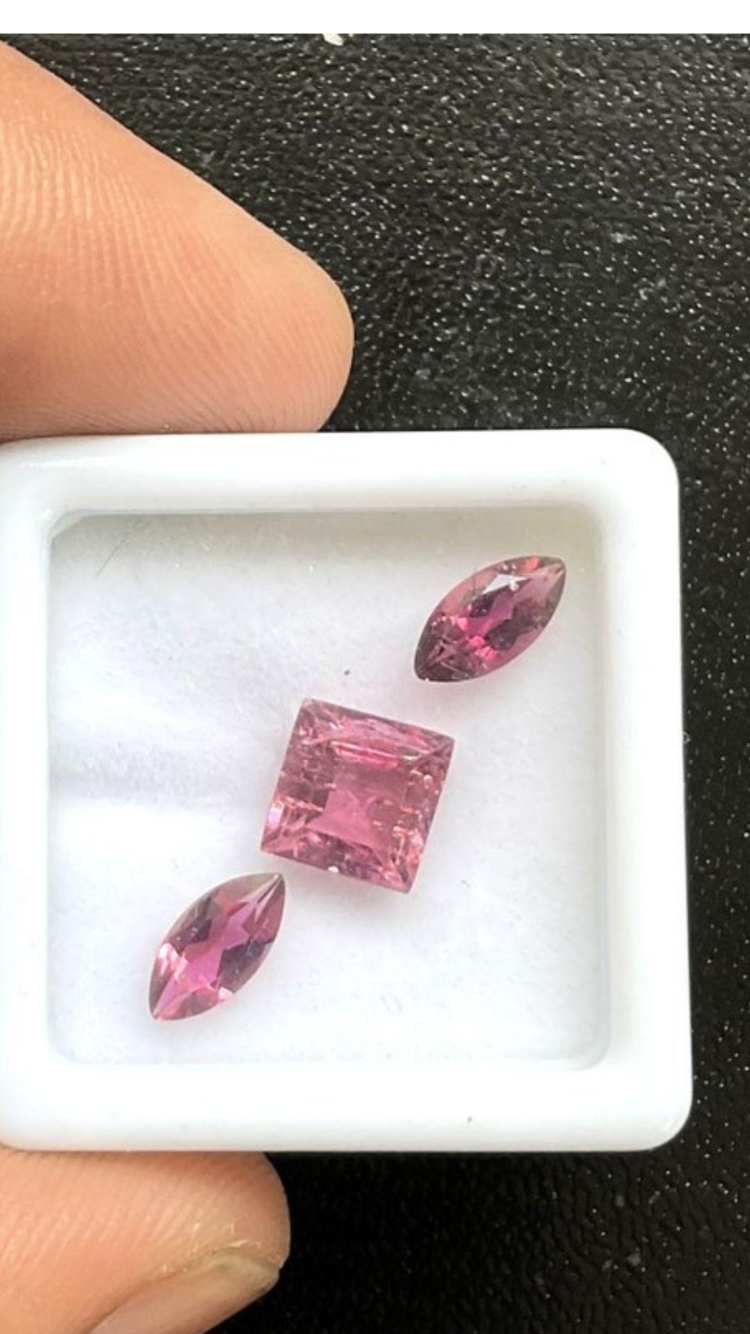 da uomo o donna Coppia di tormaline da 3,10 carati, tormalina rosa marquise in vendita