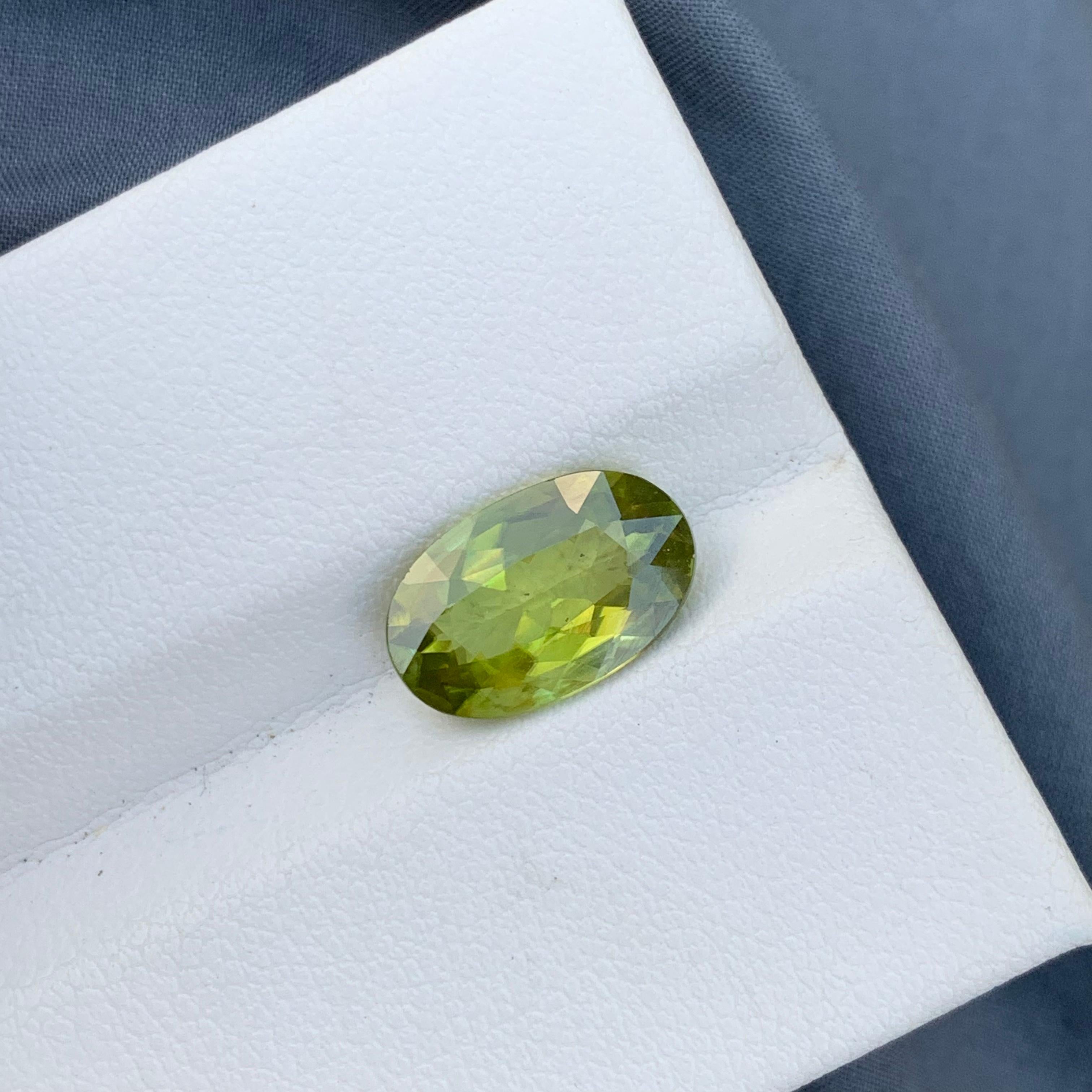 3.10 Carats Natural Loose Fire Sphene Titanite Ring Gem Oval Shape From Pakistan For Sale 4