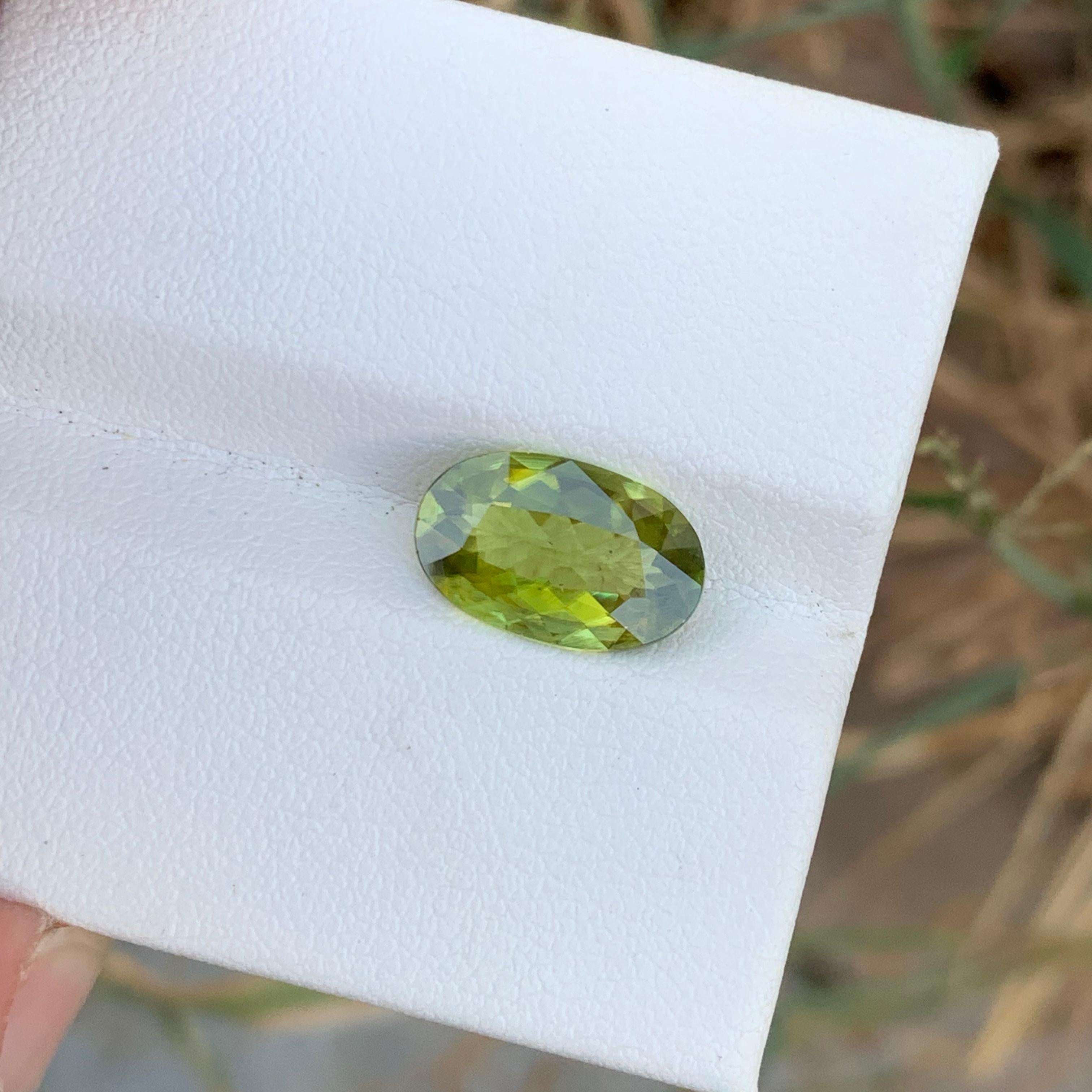 Oval Cut 3.10 Carats Natural Loose Fire Sphene Titanite Ring Gem Oval Shape From Pakistan For Sale