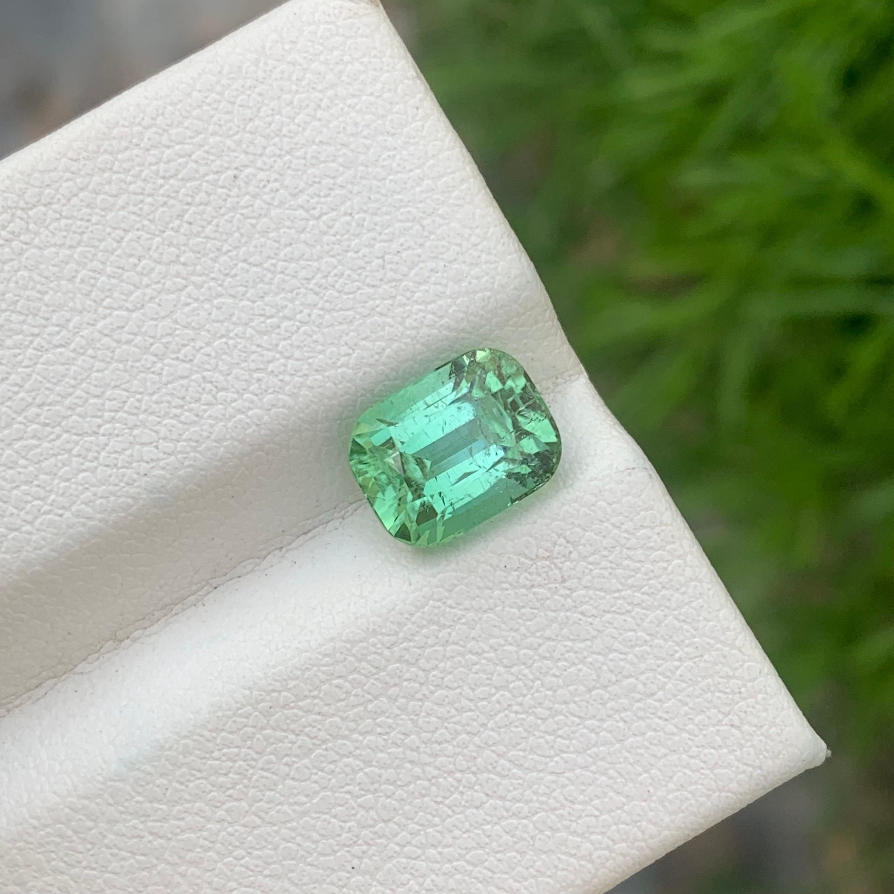 3.10 Carats Natural Loose Mint Green Tourmaline Long Cushion Shape In New Condition For Sale In Peshawar, PK