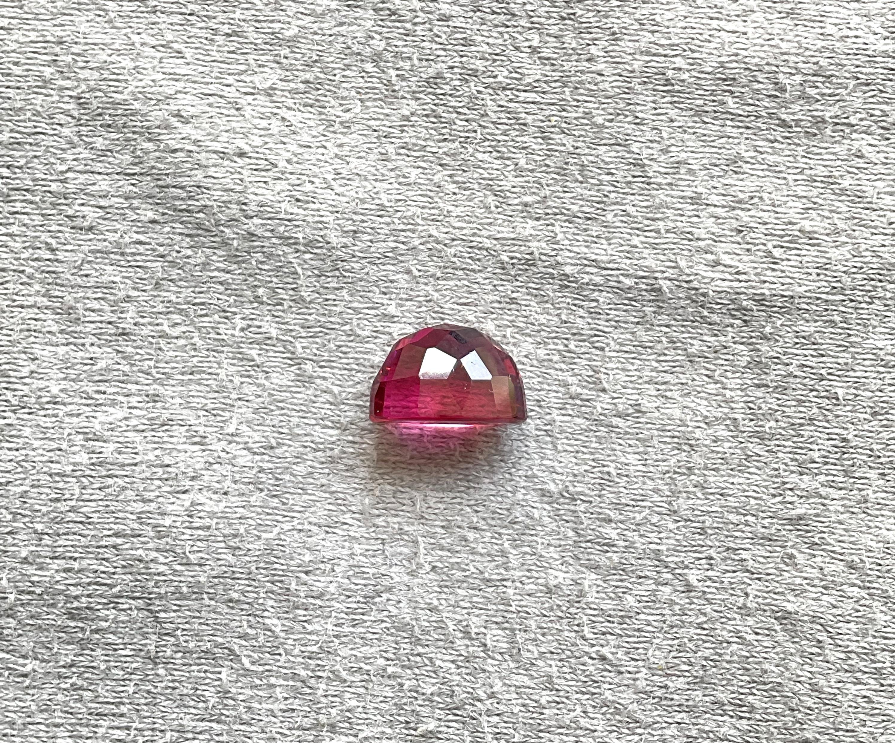 Modern 3.10 Carats rubellite fancy half round cut stone natural gemstone top quality   For Sale