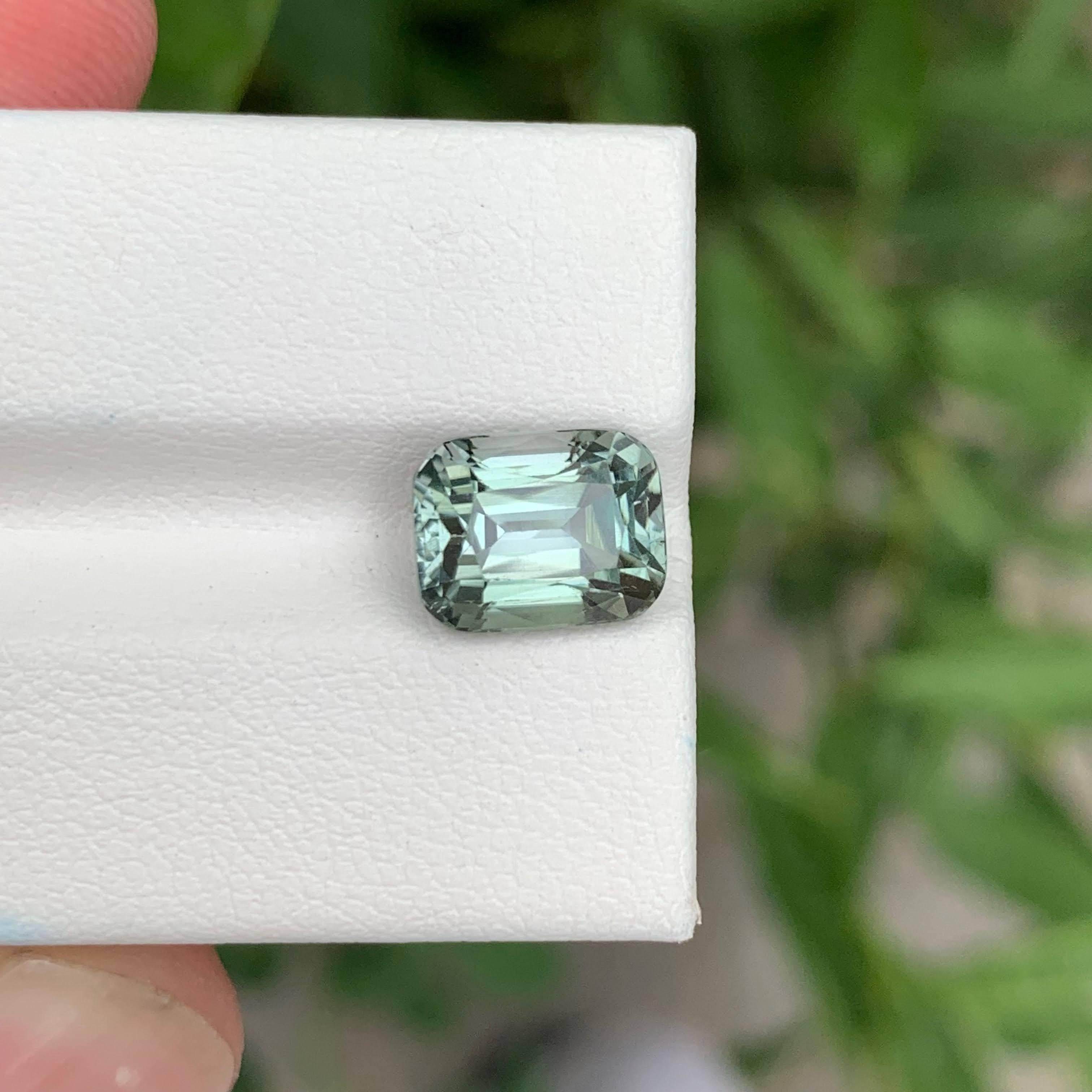 Modern 3.10 carats Unique Color Tourmaline Cushion Cut Natural Afghani Gemstone For Sale