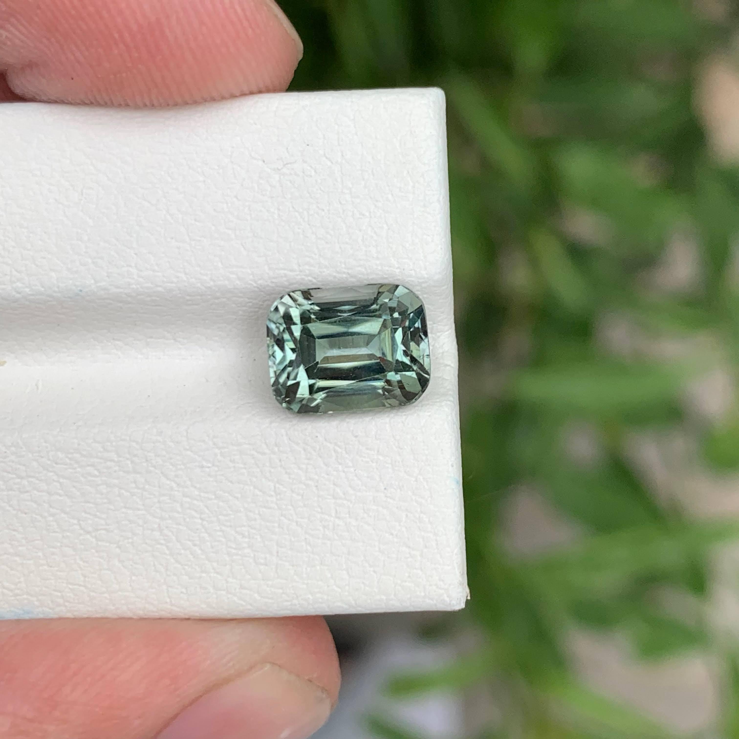 3.10 carats Unique Color Tourmaline Cushion Cut Natural Afghani Gemstone For Sale 2