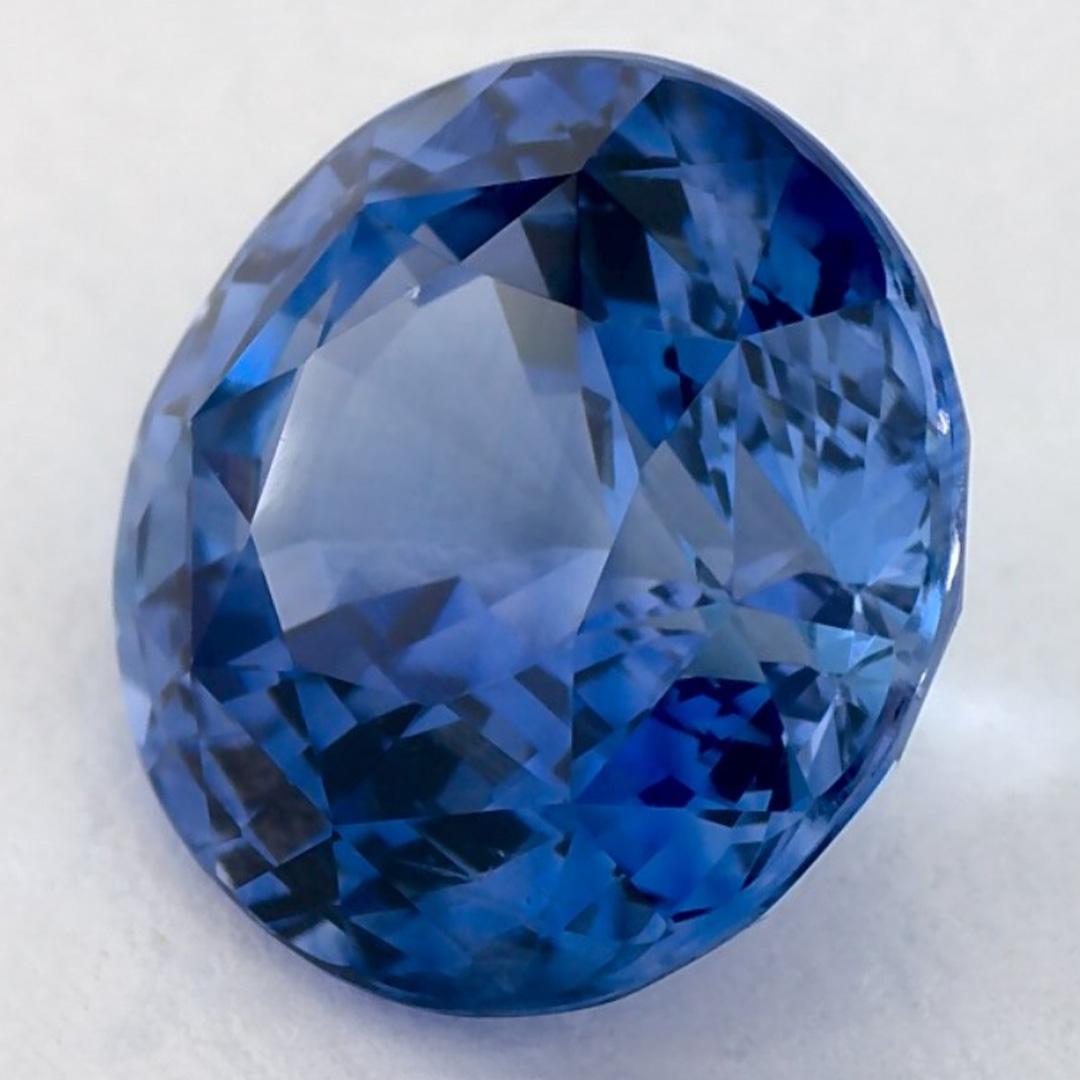 Round Cut 3.10 Ct Blue Sapphire Round Loose Gemstone For Sale