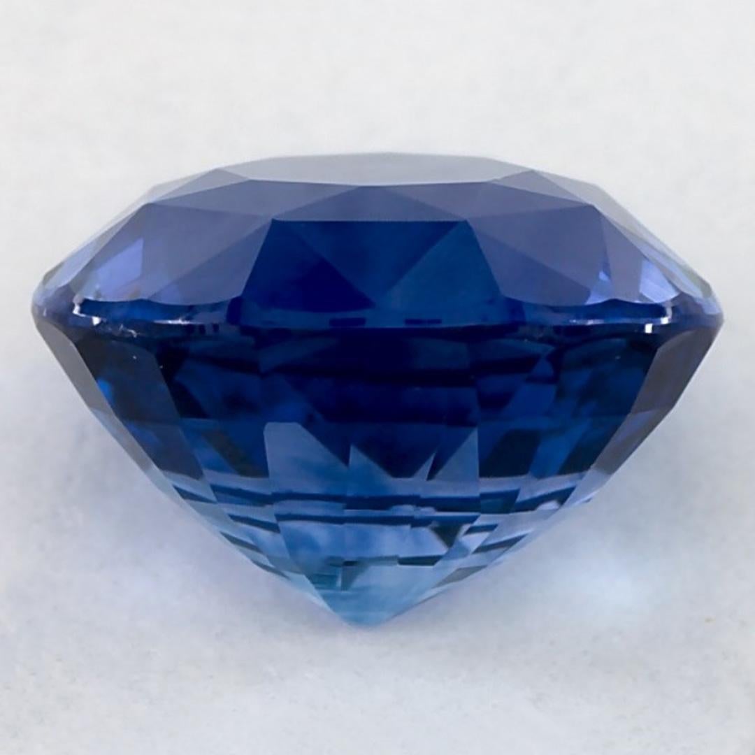 3.10 Ct Blue Sapphire Round Loose Gemstone In New Condition For Sale In Fort Lee, NJ