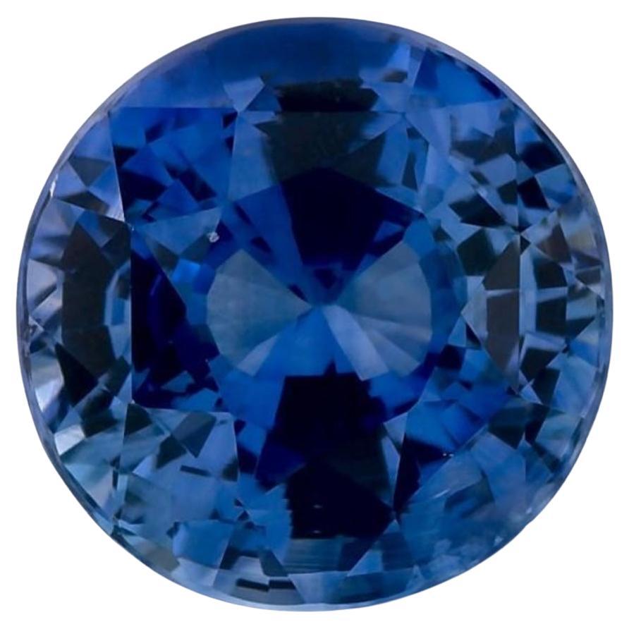 3.10 Ct Blue Sapphire Round Loose Gemstone For Sale