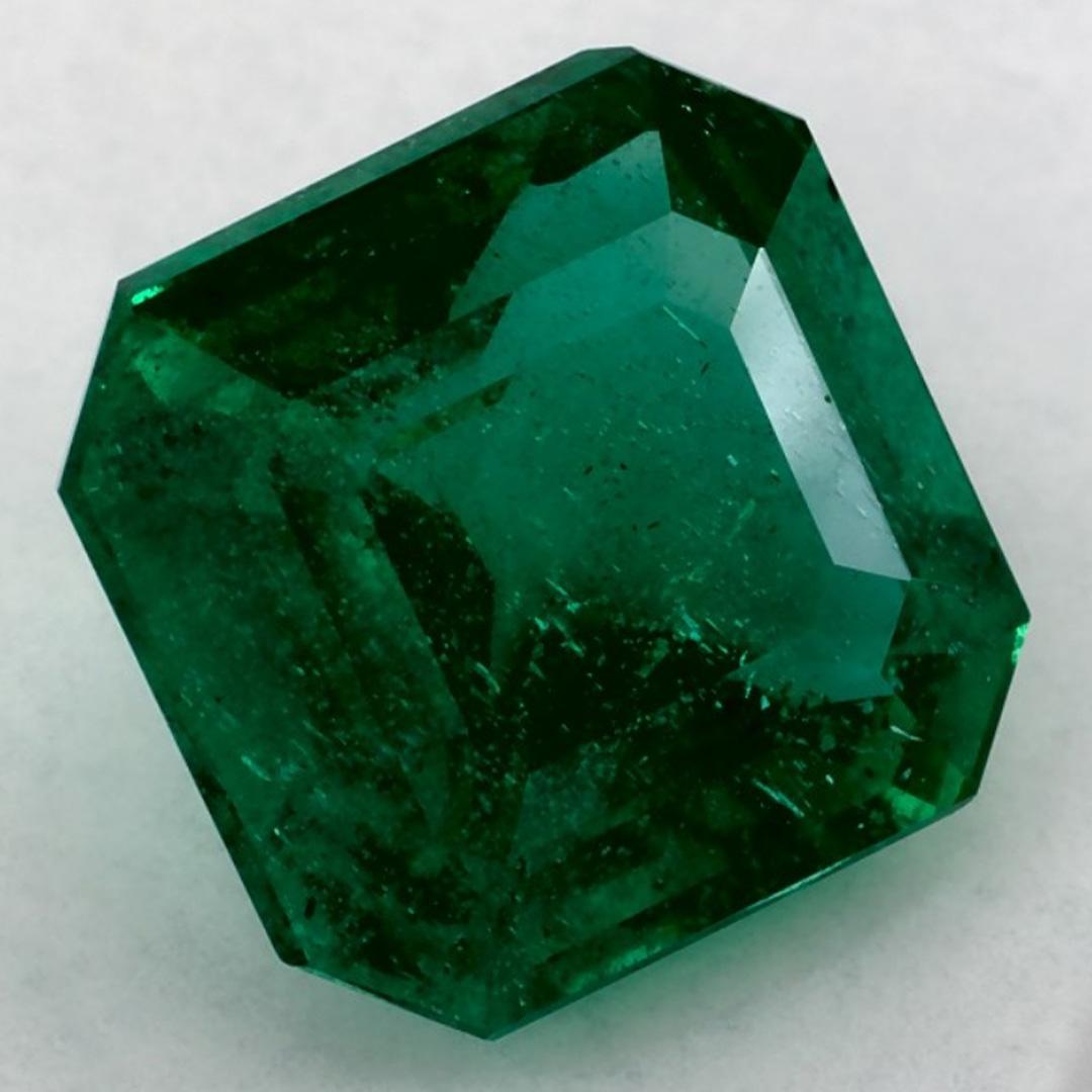 3.10 qt Esmeralda talla octágono Gema suelta Corte octogonal