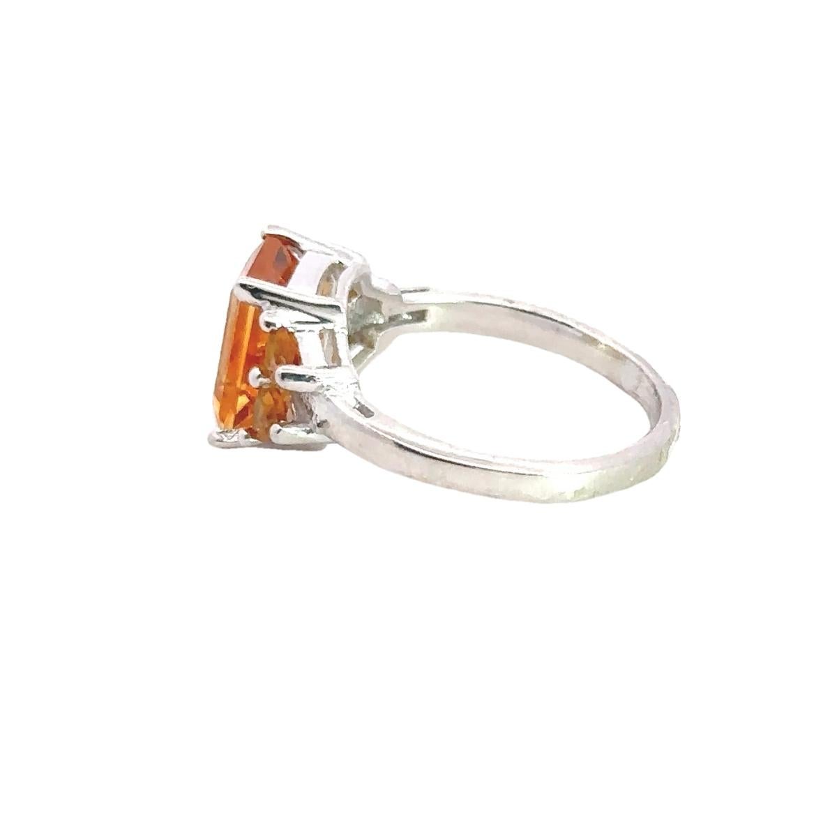 For Sale:  3.10 CT Natural Citrine November Birthstone Promise Ring for Her in Solid Silver 6
