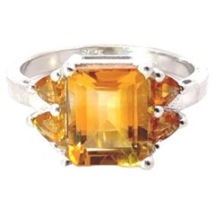 3,10 CT natürlichen Citrin November Birthstone Versprechen Ring für Sie in massivem Silber