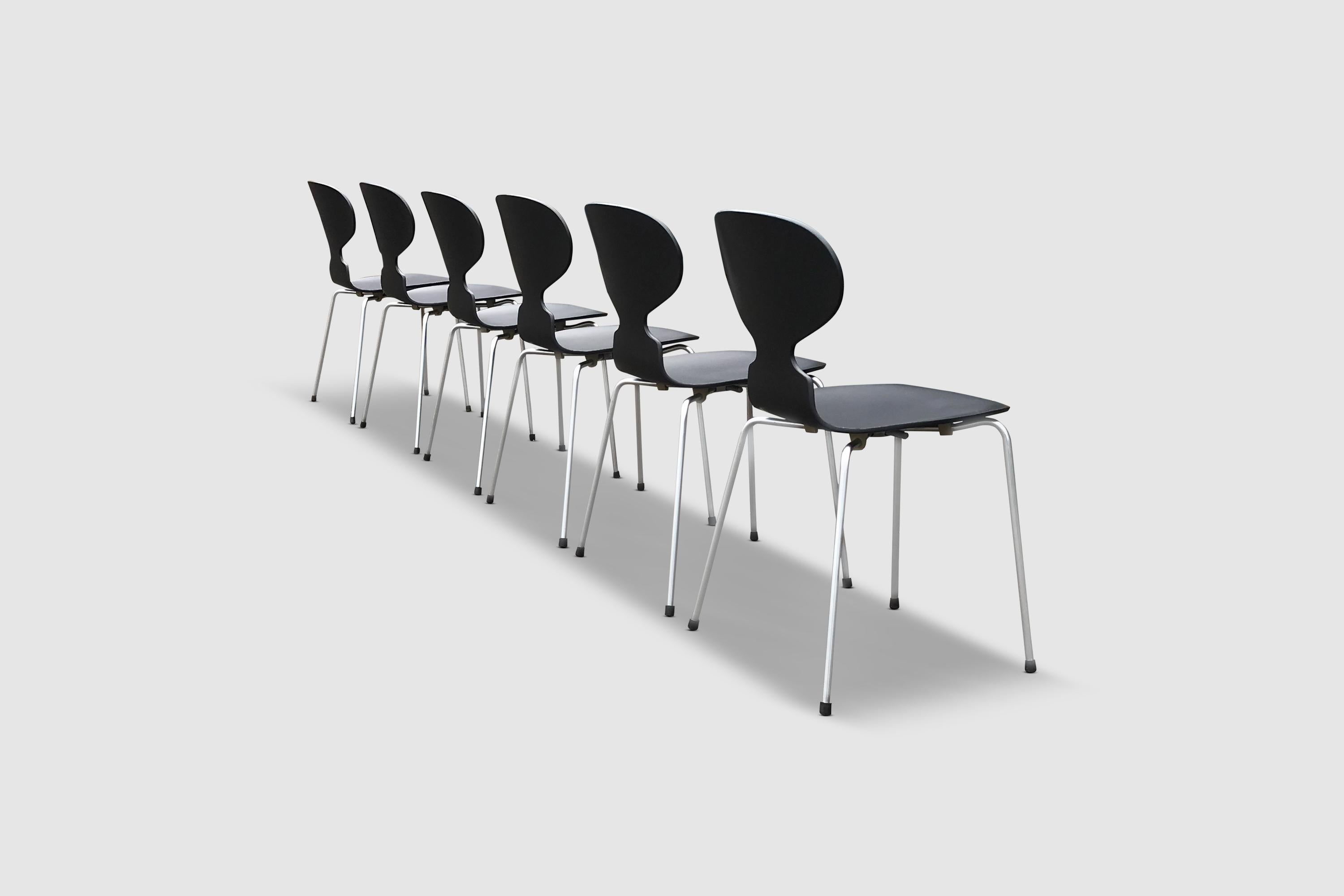 Chaises de salle à manger 3100 Ant d'Arne Jacobsen pour Fritz Hansen des années 1960, ensemble de 6 pièces Bon état - En vente à Stavenisse, NL