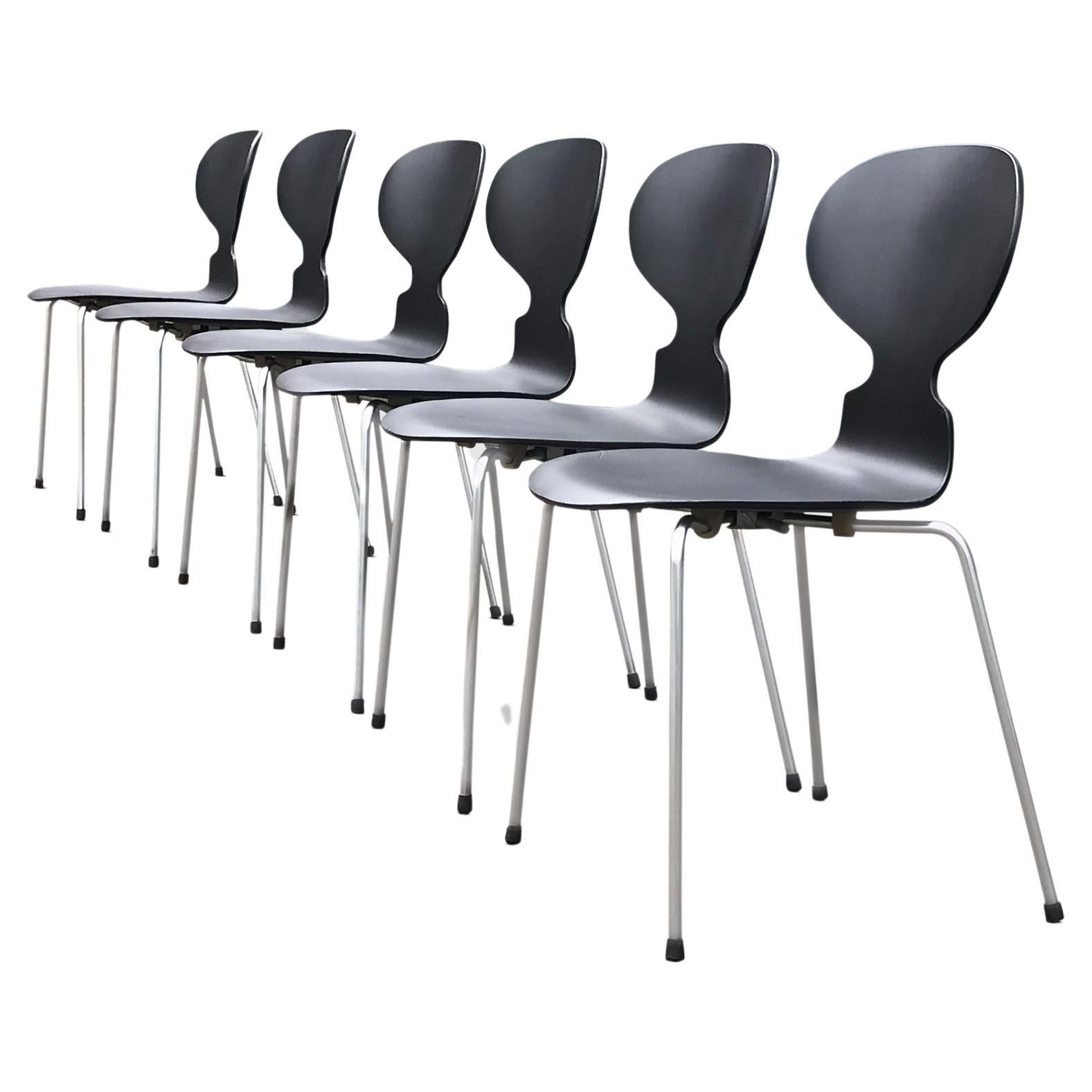 3100 Ant dining chairs by Arne Jacobsen for Fritz Hansen 1960s, set of 6 For Sale