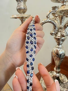 31,00ct Ceylon Saphir 11,00ct Diamant High Jewelry Armband in 18K Weißgold