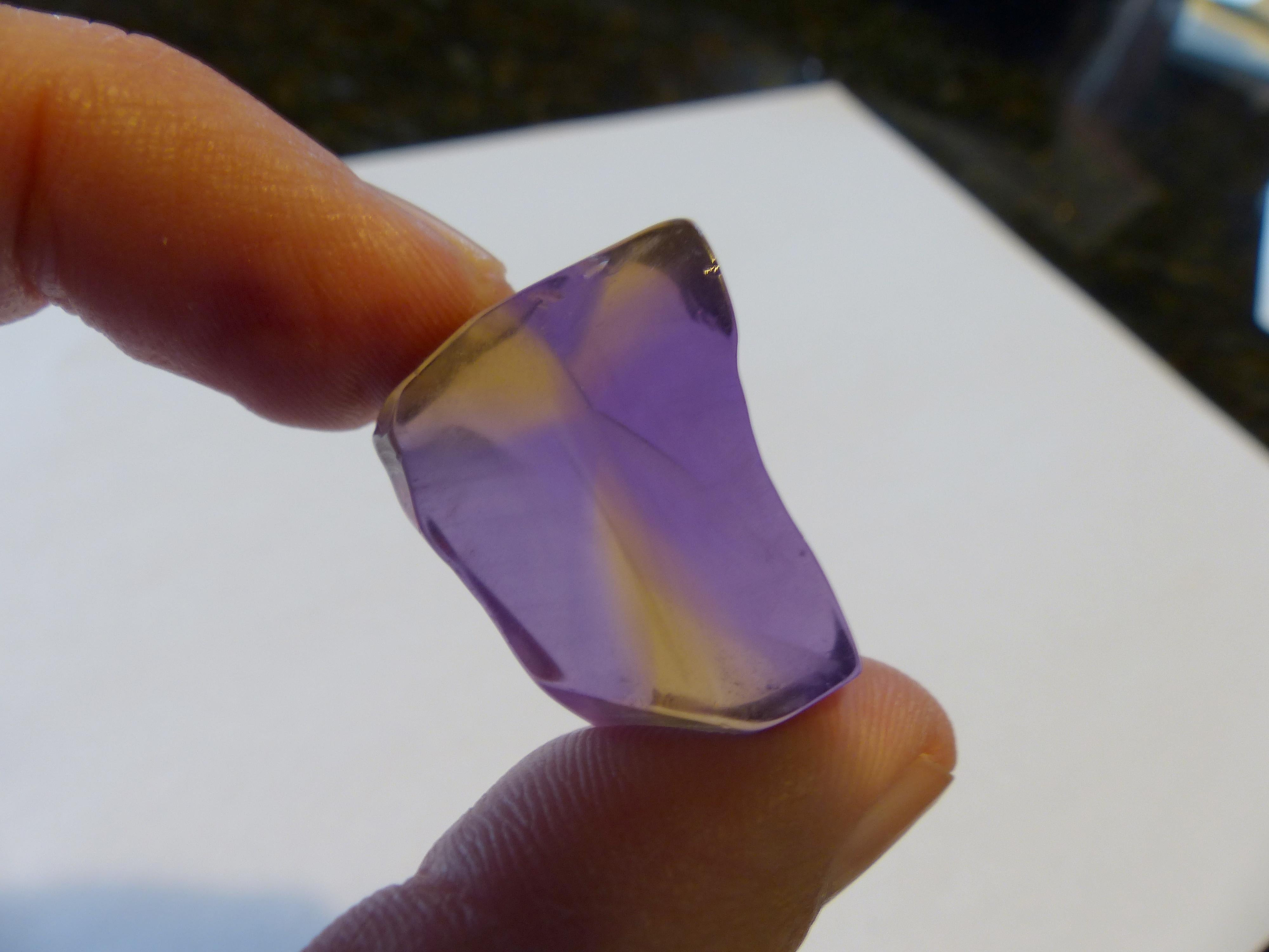 Women's or Men's 31.00ct Hand Grooved/Faceted Freeform Amethyst - Natural Color/Pattern! For Sale