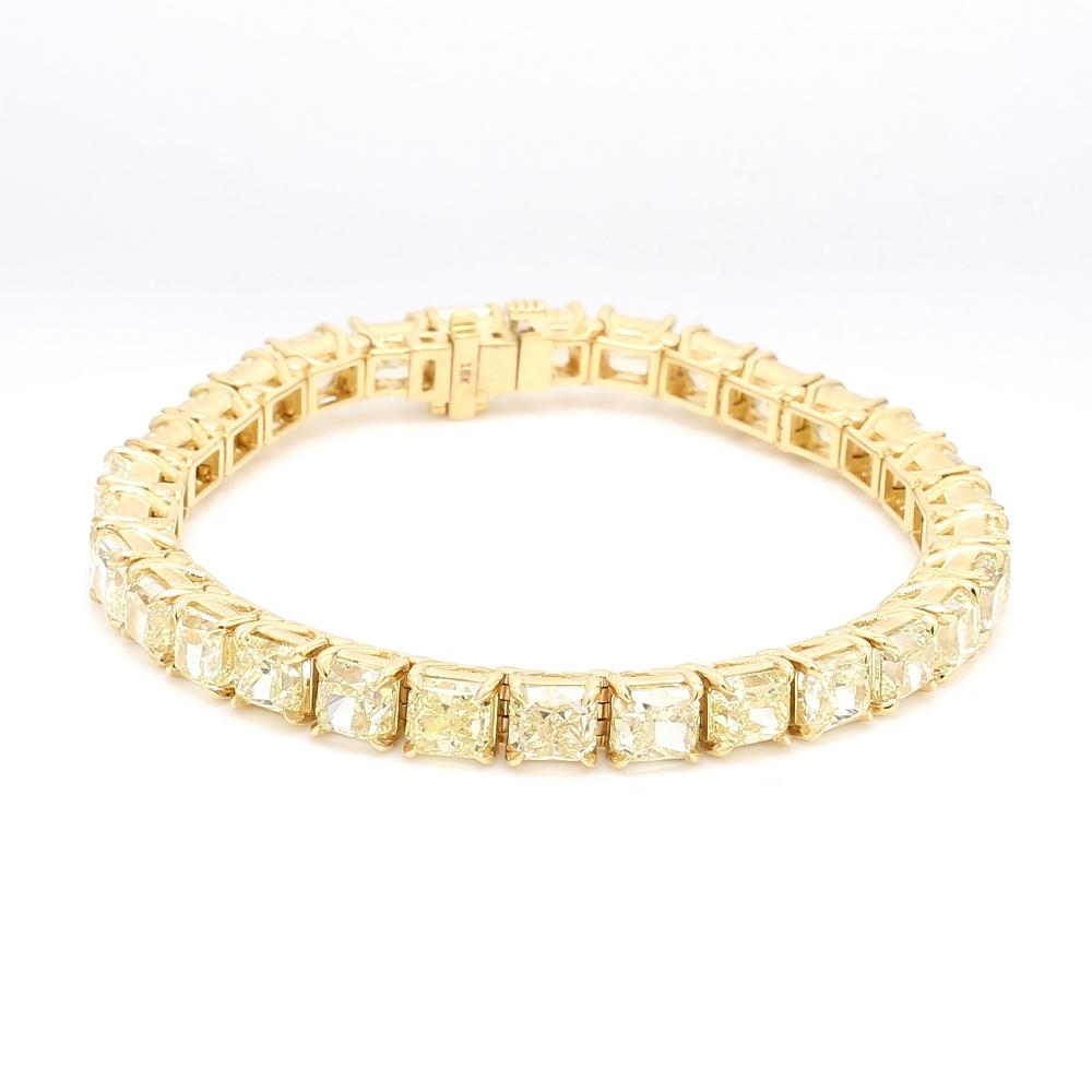 Bracelet de diamants jaunes fantaisie 31,01 ctw Pour femmes en vente