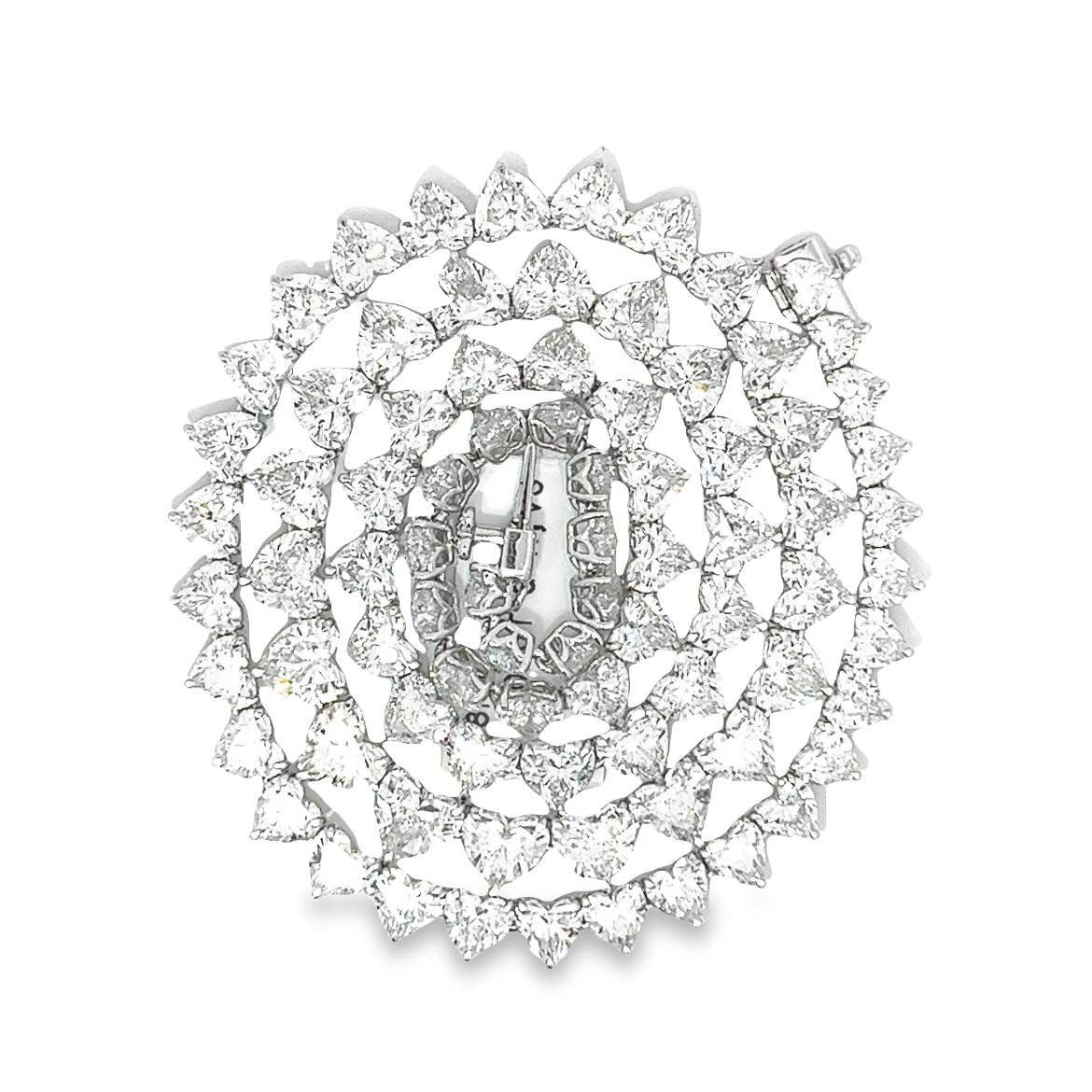 Women's or Men's 31.02CT Heart Shaped Diamond Tennis Necklace set in 18K White Gold