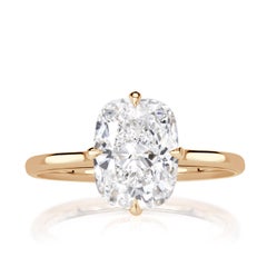 3.10ct Elongated Cushion Cut Lab Grown Diamond Engagement Ring