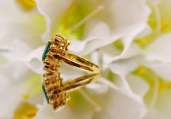 3.10ct Emerald Diamond Engagement Ring - 18K Yellow Gold Anniversary gift