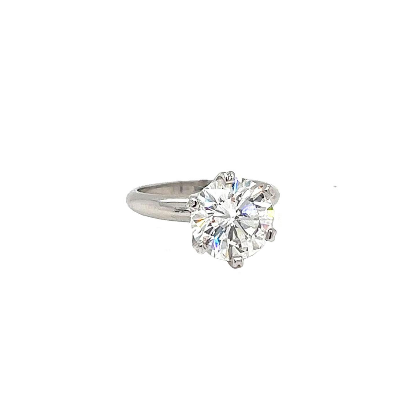 3.10ct Natural Round Diamond Solitaire Ring 6 Prong 14K White Gold Si2 Clarity For Sale 2