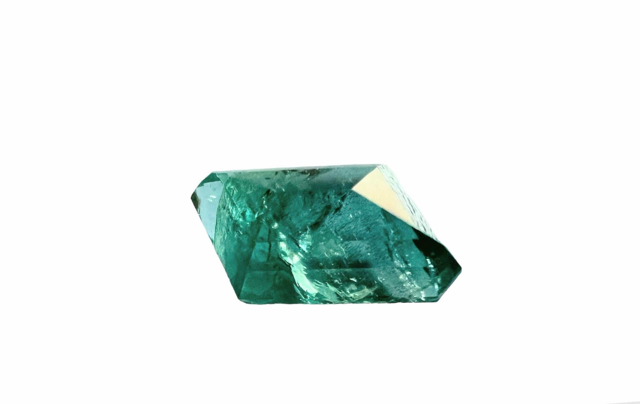 Women's or Men's 3.10ct Rectangular Cut NON-OILED EMERALD Gemstone NO RESERVE For Sale
