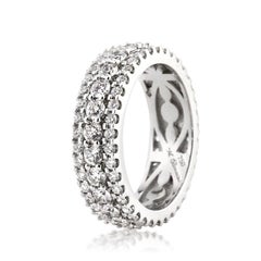 Anillo de eternidad con diamante talla brillante redondo 3.10 ct