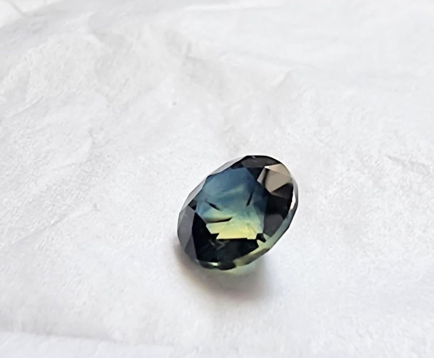 3,11ct Piedra natural redonda azul turquesa verdoso azul zafiro en venta 1