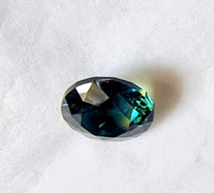 3.11ct Round NATURAL Teal Greenish BLUE SAPPHIRE Gemstone