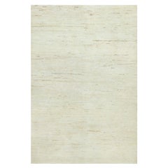 3'10 "x5'10" Ivoire Epais et Pelucheux Pure Laine Lori Buft Gabbeh Tapis Noué à la Main