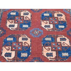 3'10"x5'10" Rust Red, Afghan Ersari, Hand Knotted Pure Wool Oriental Rug