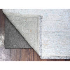 3'10"x5'8" Lexicon Ivory Soft Organic Wool Hand Knotted Peshawar Oriental Rug