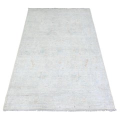 3'10"x5'8" Lexicon Ivory Soft Organic Wool Hand Knotted Peshawar Oriental Rug