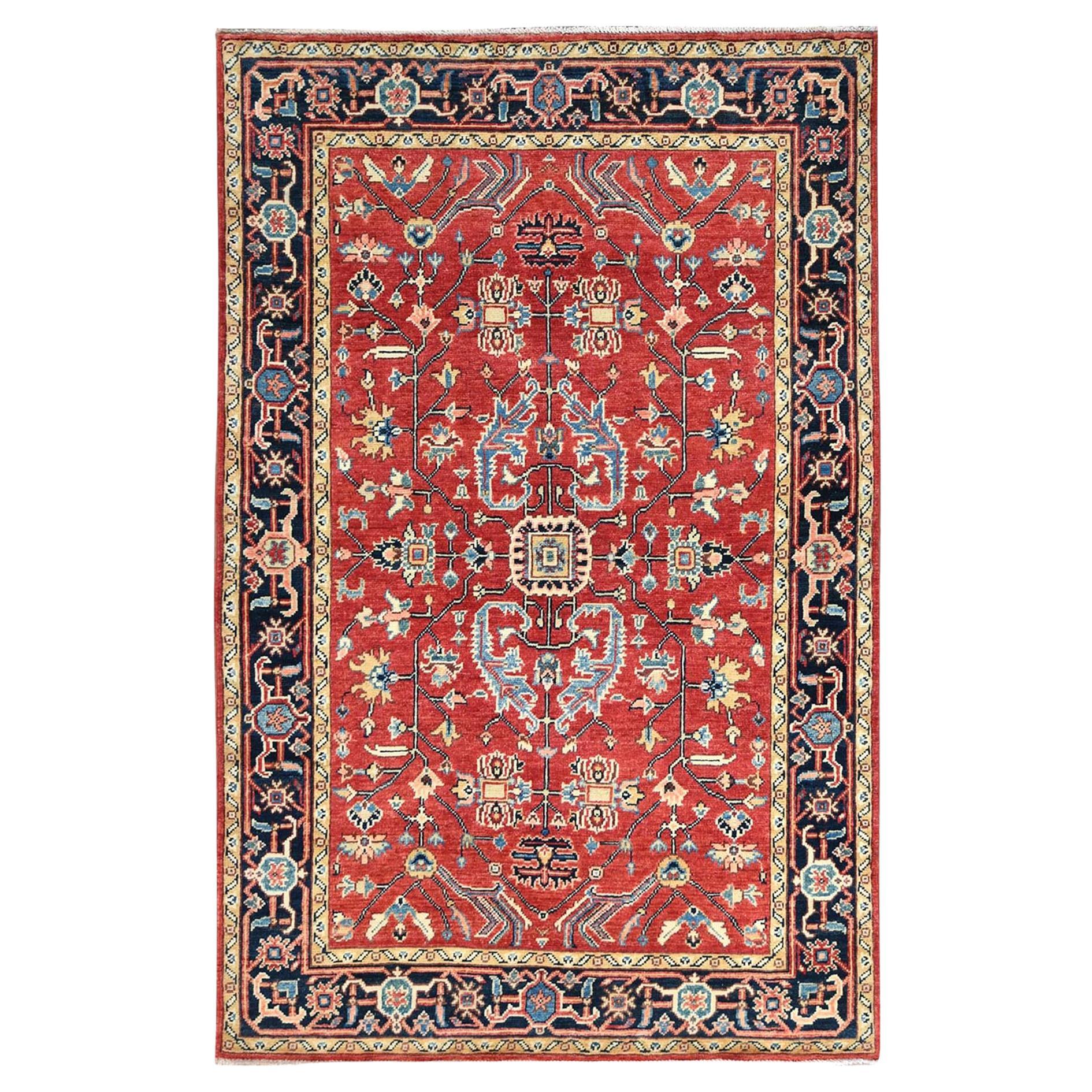 3
10 "x6
 Fire Brick Afghan Peshawar Heriz Wolle Handgeknüpft Orientteppich im Angebot