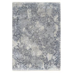 3
10 "x6
 Grauer Broken Kashan Design Wolle mit reiner Seide Handgeknüpfter Teppich