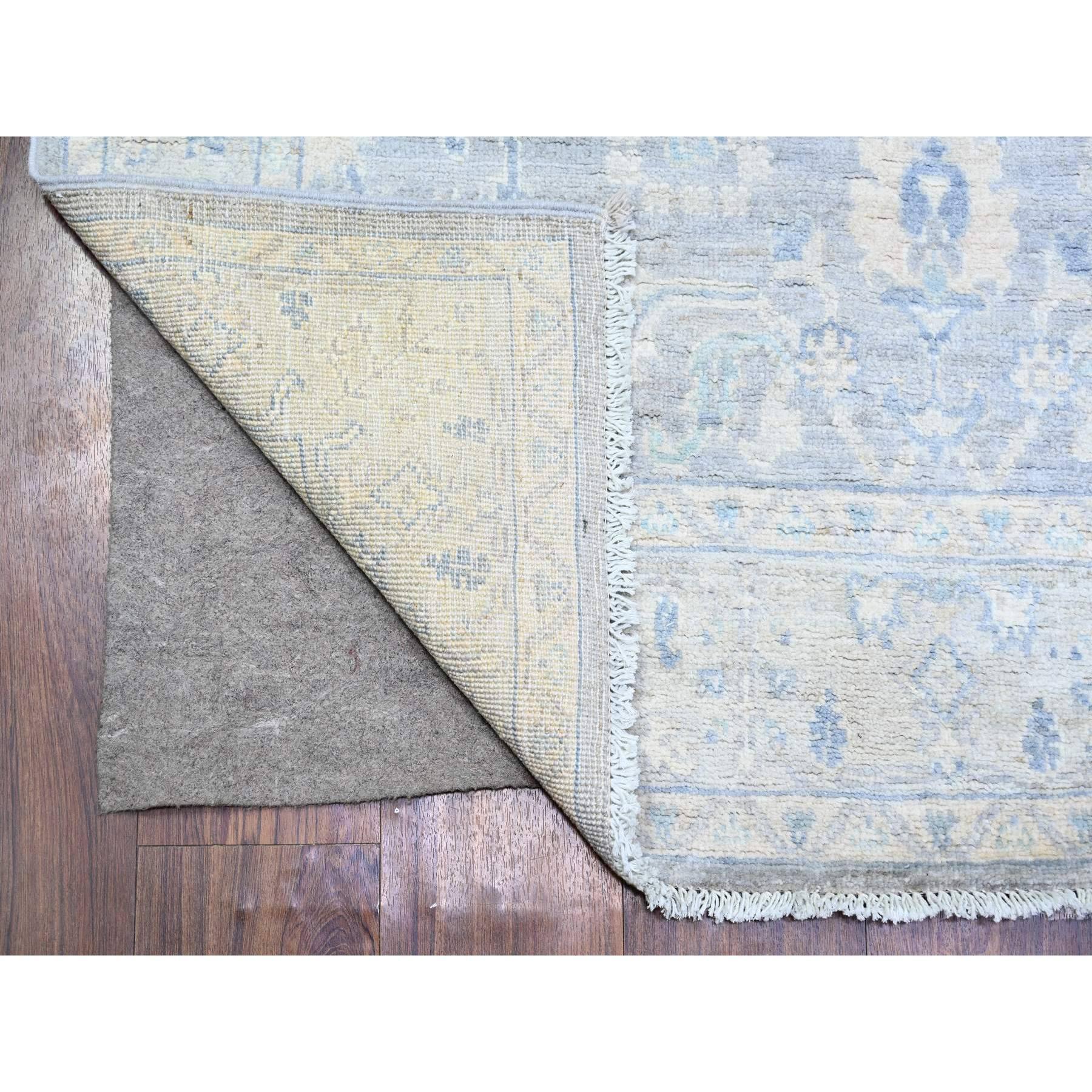 This is a truly genuine one-of-a-kind Silver Gray, Stone Washed Peshawar Faded Out, Soft Wool Hand Knotted, Oriental Rug. It has been Knotted for months and months in the centuries-old weaving craftsmanship techniques by expert artisans.
Primary
