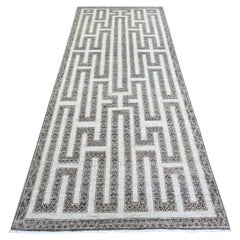 3
10"x9
7" Taupe Brown, Hand Knotted Wool, Fine Peshawar Oriental Rug